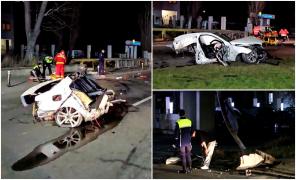 Mașină ruptă în două, azi noapte, pe un bulevard din Constanța. Un tânăr a murit la spital, iar alți trei luptă să trăiască, după un accident înfiorător