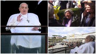 Femeia cu flori galbene care i-a atras atenţia Papei Francisc, la prima apariţie după internare. "M-a privit numai pe mine! Sunt un munte de emoţie"
