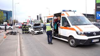 Motociclist spulberat de un şofer care nu l-a văzut, în Pipera: "L-a propulsat pe om, pur şi simplu în aer"