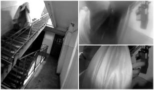 "Fantoma" îndrăgostită dintr-un bloc din Craiova: Un bărbat acoperit cu un cearşaf, surprins când îi distrugea unei vecine camera de supraveghere