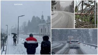 O furtună de zăpadă a făcut prăpăd în nordul ţării: "Am intrat într-un magazin, era frumos, am ieşit, nu mai era"