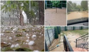 Zeci de gospodării inundate, în urma unui cod galben de vreme rea de ploi, grinindă şi vijelii. Avertizarea rămâne în vigoare până miercuri