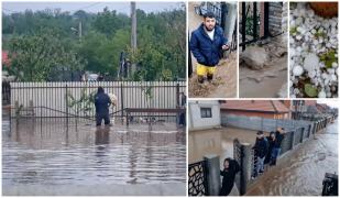 "A dat de a rupt tot, nu mai avem nimic". O furtună de cod roşu cu grindină a făcut prăpăd în sudul României. Oamenii s-au trezit cu casele şi culturile distruse