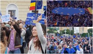 Zeci de mii de români în stradă la mitingurile pro-europene. Mesajul emoționant al unei tinere: "Mi-e frică că n-o să mai votez în 5 ani"