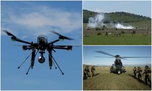 Imagini de la demonstraţia primelor drone româneşti. Cea mai scumpă costă 22.000 de euro