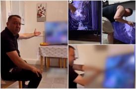 Doi susținători ai lui Simion și-au spart televizoarele cu bâta și pumnii când au văzut rezultatele: "Băi, a ieșit Nicușor Dan"