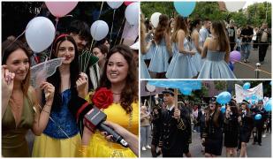 Spectacol de culoare pe străzile din Bucureşti. Absolvenții claselor a XII-a au transformat străzile într-un spectacol de culoare