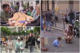 Bucureștenii au invadat Calea Victoriei cu voie bună. De ce activități s-au bucurat adulții și cei mici