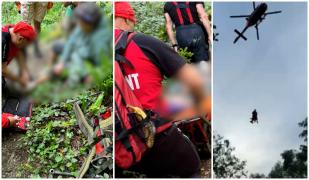 Turistă de 70 de ani, salvată de pe munte, după ce s-a accidentat în timpul unei drumeţii în Cheile Carașului