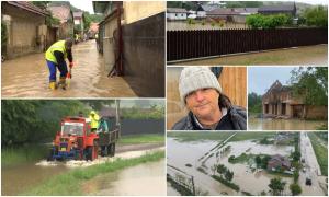 "Parcă a uitat Dumnezeu de noi". Puhoaiele au intrat în casele oamenilor, au fisurat diguri, iar ploile continuă în ţară. Imaginile dezastrului