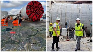 Imagini exclusive: al doilea utilaj, "Sfânta Ana", a început săpăturile la metroul spre Otopeni