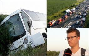 Cum s-a produs accidentul de groază de pe A2. Un antrenor de 23 de ani a murit, 22 de copii la spital