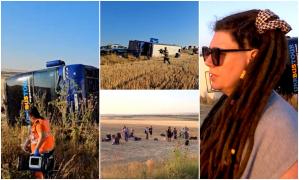 "M-a strivit ceva". Filmul accidentului de autocar plin cu ucraineni, în Constanţa. Şoferul a picat DrugTestul