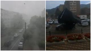 Zonele lovite de vânt cu forţa unui uragan. Temperaturile scad drastic şi vin furtunile