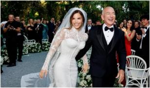Jeff Bezos și Lauren Sanchez, nuntă ca-n filme pe insula San Giorgio. Rochia miresei, aproape un milion de $