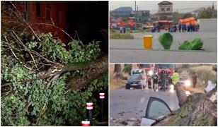 Furtuni cu rafale de 90 km/h au făcut ravagii în țară, inclusiv în Capitală. De miercuri revine canicula