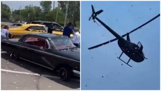 A plouat cu bani în Detroit. Sute de dolari, aruncaţi din elicopter direct pe şosea, după moartea unui bărbat