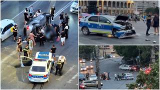 O şoferiţă a făcut prăpăd pe o stradă din Constanţa, după ce a izbit o maşină de poliţie aflată în misiune