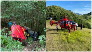 Aventură cu ATV-ul, încheiată cu un drum cu elicopterul SMURD la spital. Ce a păţit un bărbat din Bistriţa