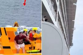 Un tată a sărit de pe o navă de croazieră în mijlocul oceanului, ca să-și salveze fetița căzută peste bord