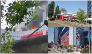 Incendiu puternic pe terasa mall-ului Afi Palace Cotroceni din București