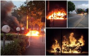 Un ATV a luat foc din senin pe o stradă aglomerată din Craiova. Flăcările au cuprins rapid întreg vehiculul