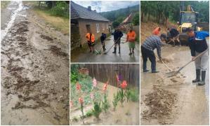 O viitură a făcut prăpăd la Geoagiu, în Hunedoara. A plouat într-o jumătate de oră cât pentru o săptămână