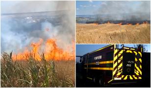 Incendii alimentate de o mină dezafectată, în Mehedinţi. Flăcările s-au apropiat de case