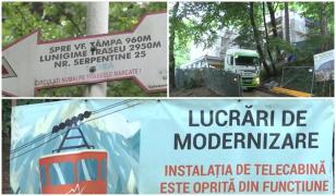 Turiştii care vor să urce cu telecabina pe Tâmpa mai au de aşteptat: Lucrările, gata abia în octombrie