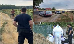 "Cu un topor ar fi dat". Filmul crimei din Mehedinţi. Momentul în care ucigaşul e prins pe câmp de poliţişti