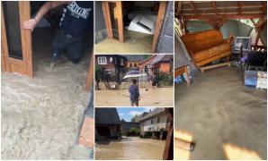 "Ferească Dumnezeu cu ce viteză vine!" Ploile torenţiale au făcut prăpăd în Sighet, în doar câteva minute