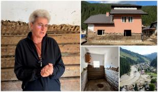"Nu am unde să mă duc". După 30 de ani de Broşteni, Doina luptă să îşi salveze casa aproape distrusă de ape