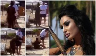 Ispită de la Insula Iubirii, păruită şi trântită la pământ de un fost iubit. Înainte, femeia îl pălmuise