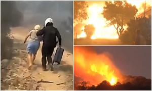 Imaginile dezastrului în Grecia, din cauza incendiilor. În Attica au fost mobilizaţi inclusiv pompieri români