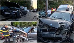 Carambol cu 5 maşini pe un bulevard din Constanța. Trei bărbați, răniți în urma impactului