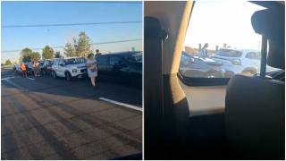 Accident în lanț cu nouă mașini, pe Autostrada Soarelui, în drum spre Constanța