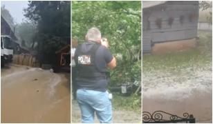 Furtunile fac ravagii în ţară după valul de caniculă: Străzi înghiţite de ape, copaci doborâţi de vijelii