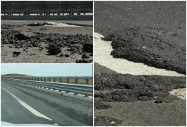 Autostrada stricată la un an de la inaugurare. Șoferii fac slalom printre hopuri pe tronsonul de 100 mil. lei