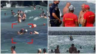 Turiştii, păziţi de poliţişti pe plajă, să nu moară înecaţi. Un bărbat a fost încătuşat