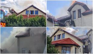 Incendiu puternic la o primărie din Bihor. Acoperișul clădirii a fost cuprins de flăcări uriașe