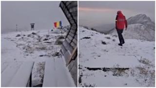 Zăpadă pe Munţii Bucegi. Iarna a pus stăpânire pe cele mai înalte vârfuri montane din România