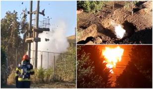 Momentul în care o pungă de gaze a explodat la Amara. Flăcările au înghiţit cartierul, 270 de oameni evacuaţi