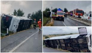Filmul accidentului din Cluj: Un pasager a murit strivit sub greutatea altuia. "Am simţit că alunecăm"