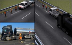 ANIMAŢIE. Trei muncitori tineri, striviţi pe autostradă de o cisternă condusă de un şofer sârb