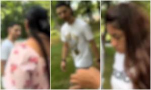 "Te joc în picioare!" Tânăr filmat cum îşi amenință iubita și vrea să o lovească, într-un parc din Capitală
