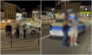 Poliţist filmat cum loveşte puternic cu genunchiul un tânăr încătuşat, după un scandal la un club din Braşov