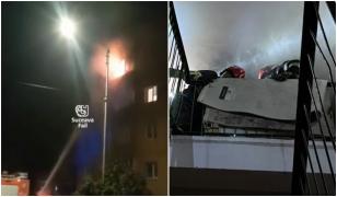 Panică în Suceava, după ce un apartament a fost cuprins de flăcări. De la ce a izbucnit incendiul