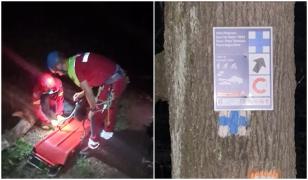 Un bărbat de 39 de ani a murit strivit de un copac în Maramureș. Trupul său a fost coborât de salvamontişti