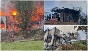 Trei case arse din temelii în urma unui incendiu devastator în Bistriţa-Năsăud