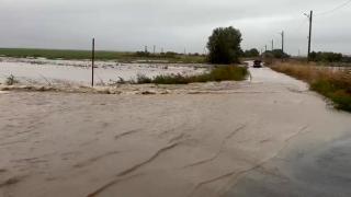 Mașină luată de viitură în Constanța. Şoferul a rămas blocat pe capotă